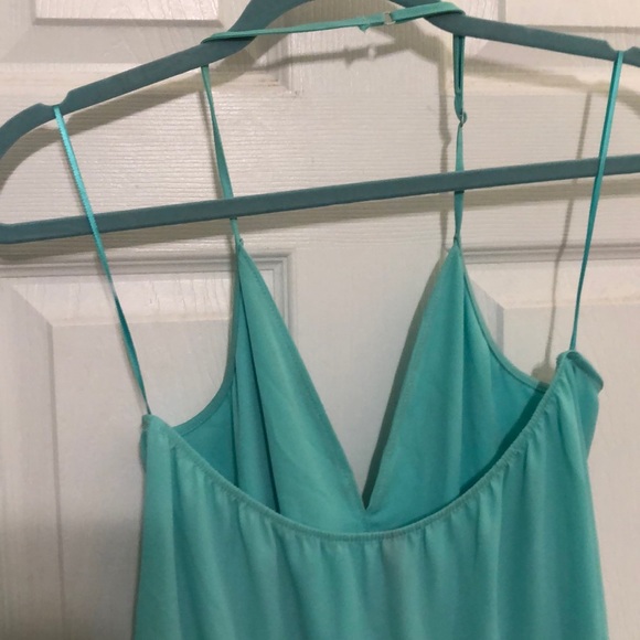 Sea foam green open back halter top Sz m - Picture 2 of 2